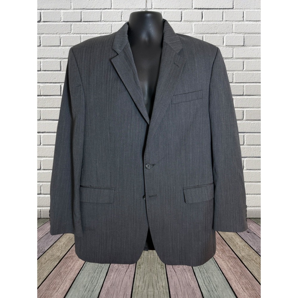 Lauren Ralph Lauren 42L Gray 100% Wool Blazer Sport Coat 2 Button Mens Jacket